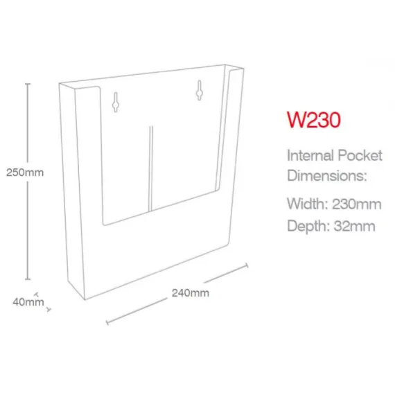 Brosjyreholder Vegg A4-W230