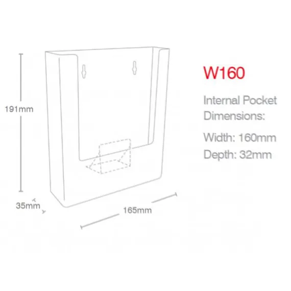 Brosjyreholder Vegg A5-W160
