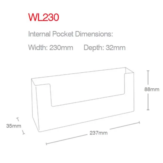 Brosjyreholder Vegg 1/3 A4L-WL230
