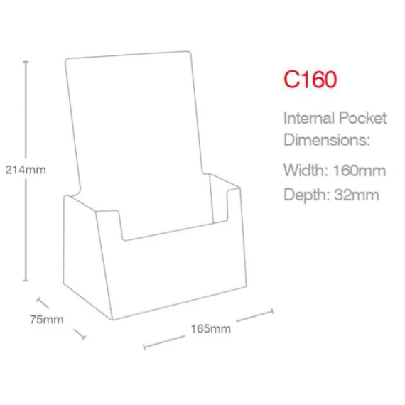 Brosjyreholder Bord A5 160x32mm-C160