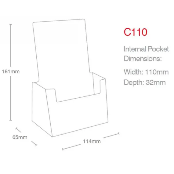 Brosjyreholder Bord A6/5 110x32mm-C110