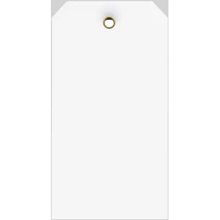 Sekkemerkelapp Hvit kartong 140x74mm