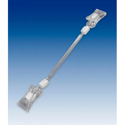 Plakatholder liten klype,100mm stang,liten klype, Transp