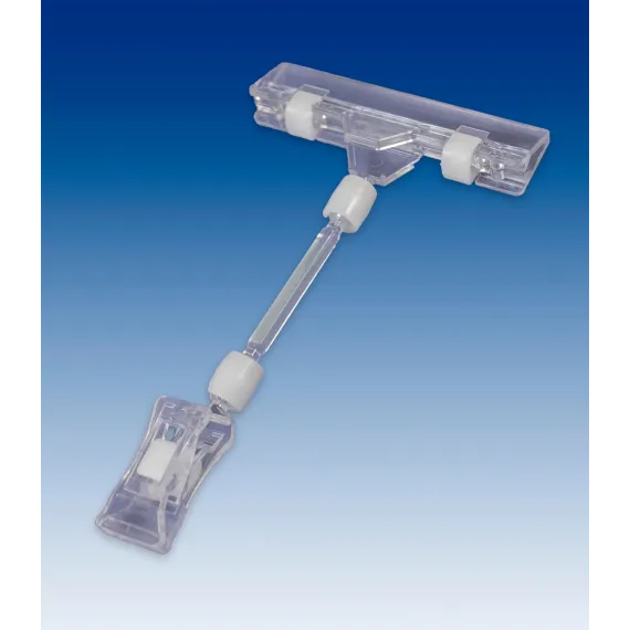 Plakatholder liten klype,50mm stang,80mm klype, Transp