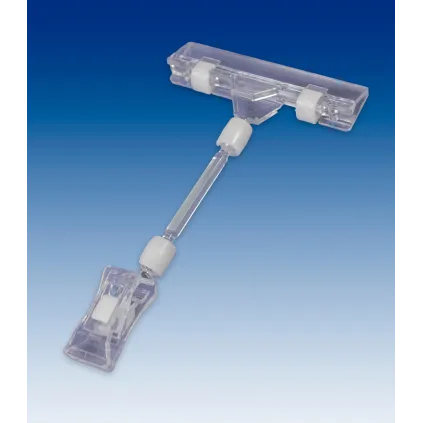 Plakatholder liten klype,50mm stang,80mm klype, Transp