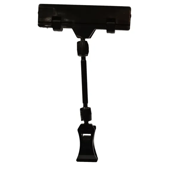 Plakatholder, liten klype, 50mm stang, 80mm klype, Sort