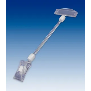 Plakatholder liten klype,100mm stang,50mm holder, Transp