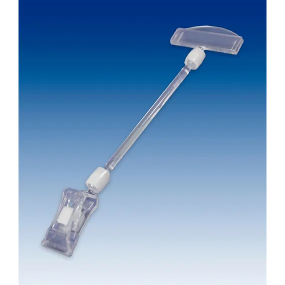 Plakatholder liten klype,100mm stang,50mm holder, Transp