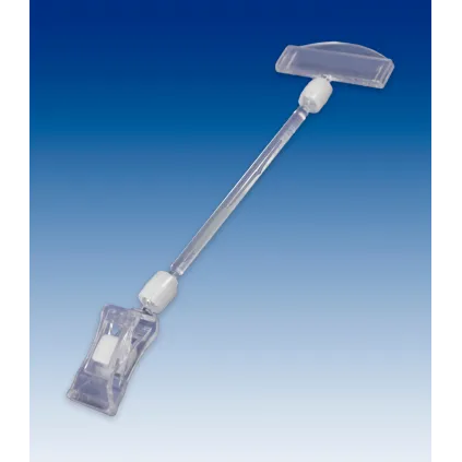 Plakatholder liten klype,100mm stang,50mm holder, Transp