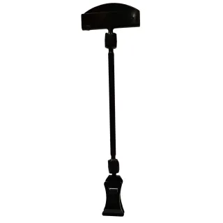Plakatholder, liten klype, 100mm stang, 50mm holder, Sort