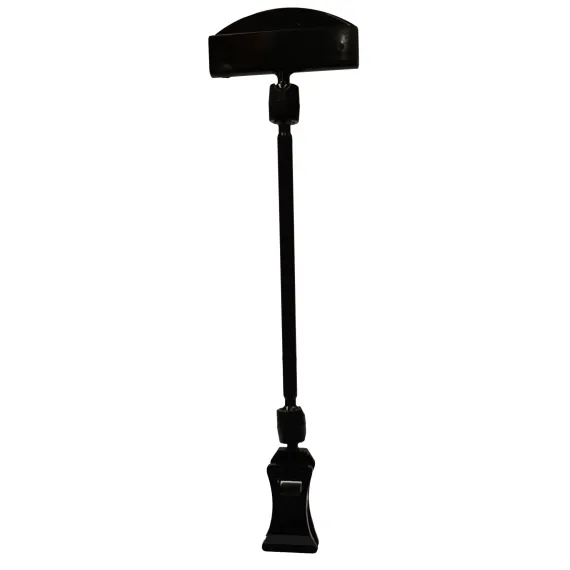 Plakatholder, liten klype, 100mm stang, 50mm holder, Sort