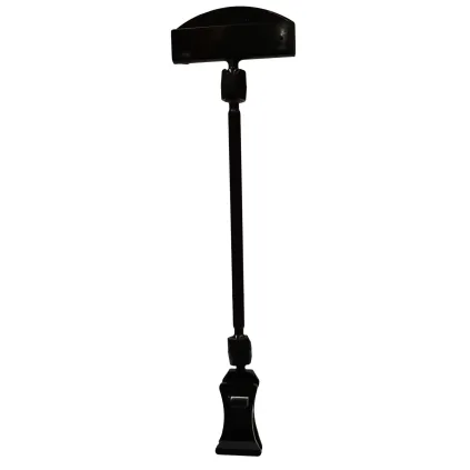 Plakatholder, liten klype, 100mm stang, 50mm holder, Sort