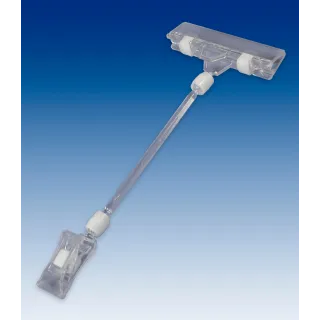 Plakatholder liten klype,100mm stang,80mm klype, Transp