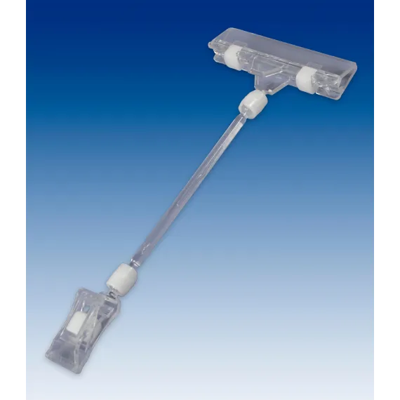 Plakatholder liten klype,100mm stang,80mm klype, Transp