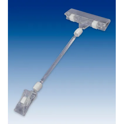 Plakatholder liten klype,100mm stang,80mm klype, Transp