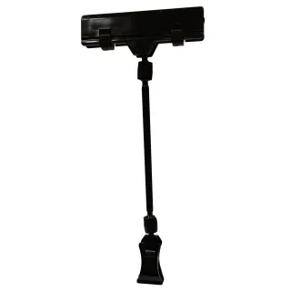 Plakatholder, liten klype, 100mm stang, 80mm klype, Sort