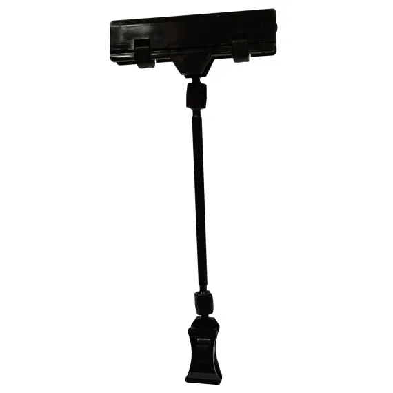 Plakatholder, liten klype, 100mm stang, 80mm klype, Sort