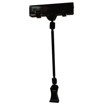 Plakatholder, liten klype, 100mm stang, 80mm klype, Sort