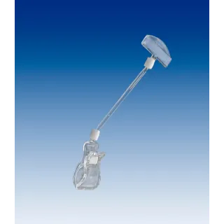 Plakatholder stor klype,100mm stang,50mm holder, Transp