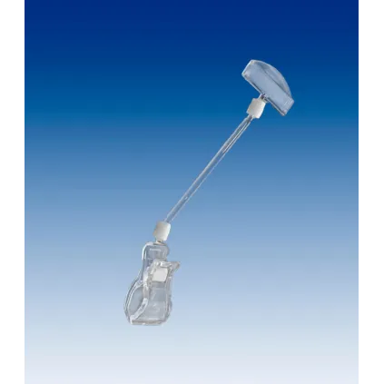 Plakatholder stor klype,100mm stang,50mm holder, Transp