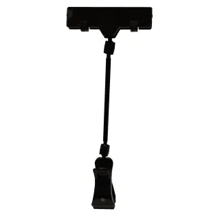 Plakatholder, stor klype, 100mm stang, 80mm klype, Sort