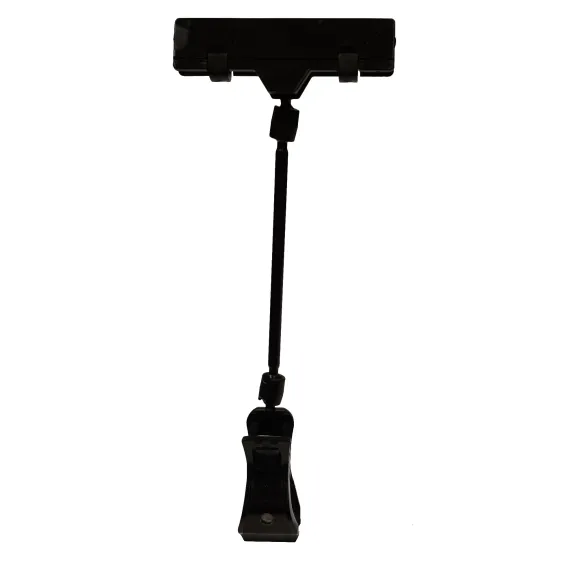 Plakatholder, stor klype, 100mm stang, 80mm klype, Sort