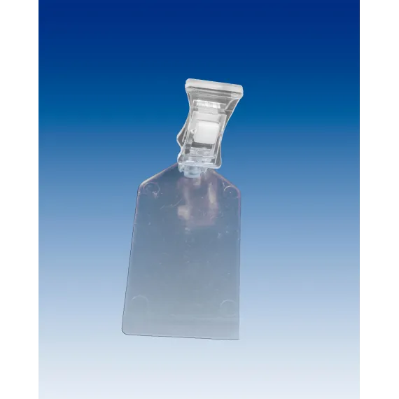 Plakatholder flat fot,liten klype, Transp