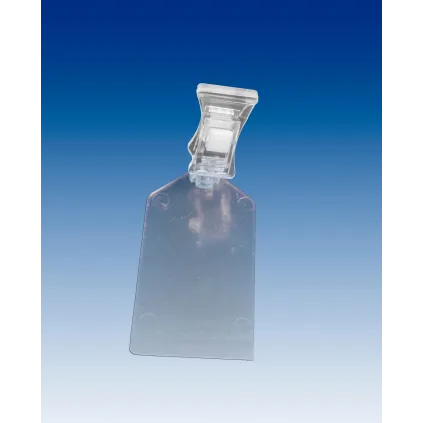 Plakatholder flat fot,liten klype, Transp