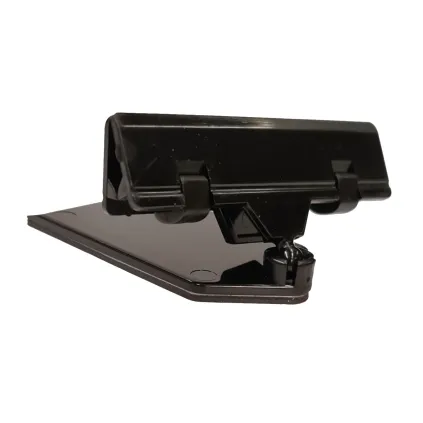 Plakatholder, flat fot, 80mm klype, Sort