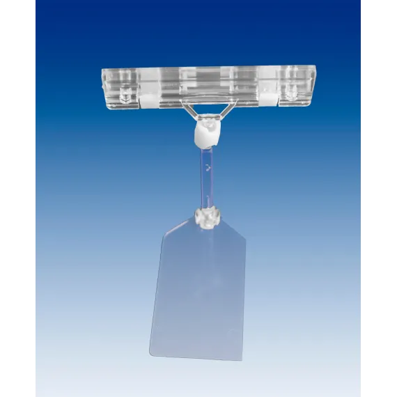 Plakatholder flat fot,50mm stang,80mm klype, Transp