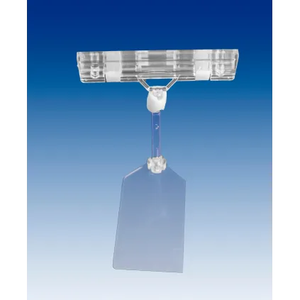 Plakatholder flat fot,50mm stang,80mm klype, Transp