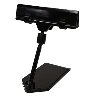 Plakatholder, flat fot, 50mm stang, 80mm klype, Sort