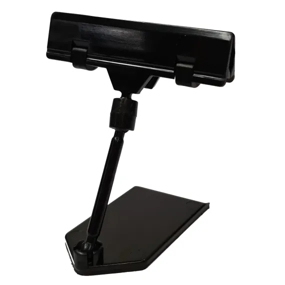 Plakatholder, flat fot, 50mm stang, 80mm klype, Sort