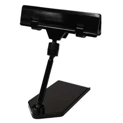 Plakatholder, flat fot, 50mm stang, 80mm klype, Sort