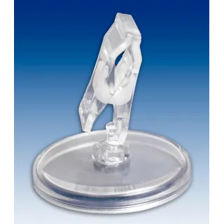 Plakatholder 50mm rund fot,liten klype, Transp