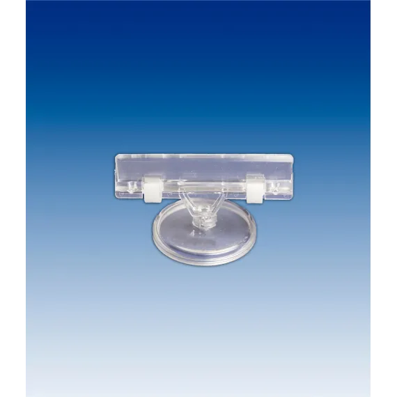 Plakatholder 50mm rund fot,80mm klype, Transp