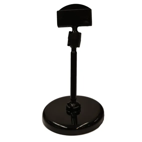 Plakatholder, 50mm rund fot, 50mm stang, 27mm holder, Sort