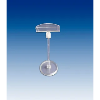 Plakatholder 50mm rund fot,100mm stang,50mm holder, Transp