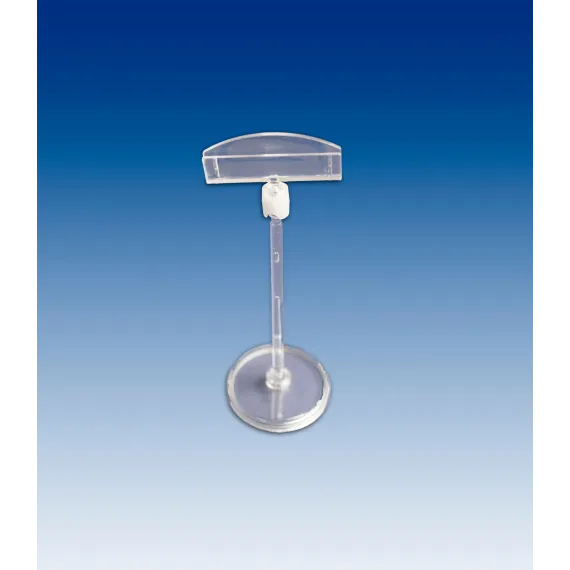 Plakatholder 50mm rund fot,100mm stang,50mm holder, Transp