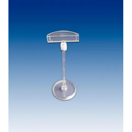 Plakatholder 50mm rund fot,100mm stang,50mm holder, Transp