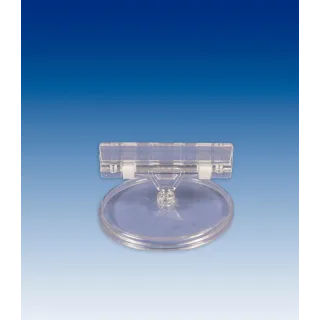 Plakatholder 85mm rund fot,80mm klype, Transp