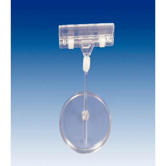 Plakatholder 85mm rund fot,50mm stang,80mm klype, Transp