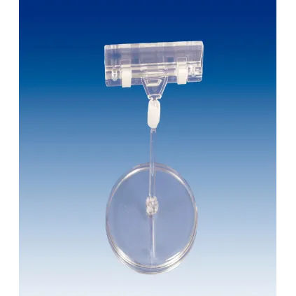 Plakatholder 85mm rund fot,50mm stang,80mm klype, Transp