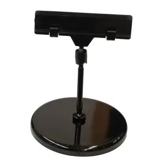 Plakatholder, 85mm rund fot, 50mm stang, 80mm klype, Sort