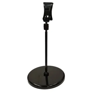 Plakatholder, 85mm rund fot, 100mm stang, liten klype, Sort