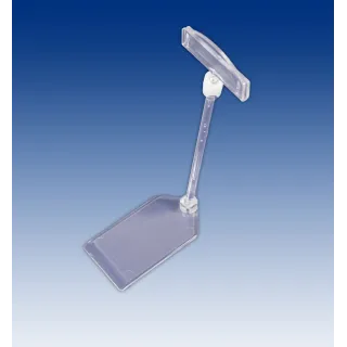 Plakatholder, flat fot,100mm stang,50mm holder, Transp