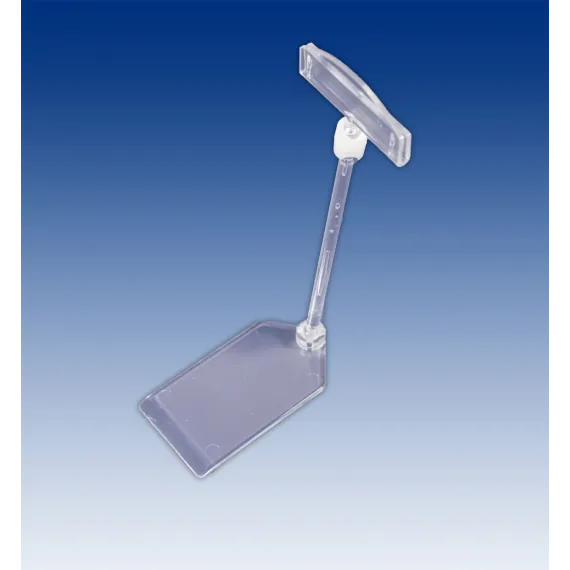 Plakatholder, flat fot,100mm stang,50mm holder, Transp