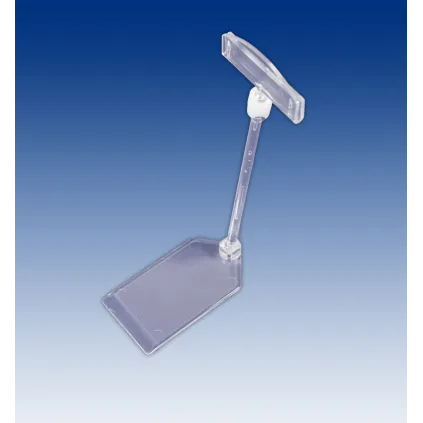 Plakatholder, flat fot,100mm stang,50mm holder, Transp