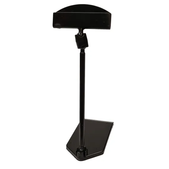 Plakatholder, flat fot, 100mm stang, 50mm holder, Sort