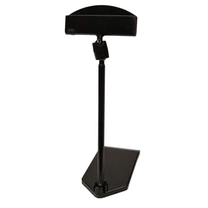 Plakatholder, flat fot, 100mm stang, 50mm holder, Sort